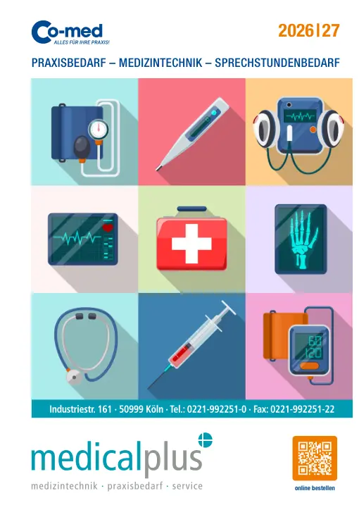Praxis Katalog medical plus f&uuml;r Praxisbedarf und Medizintechnik
